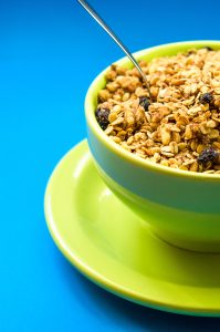 bowl of cereals with raisins